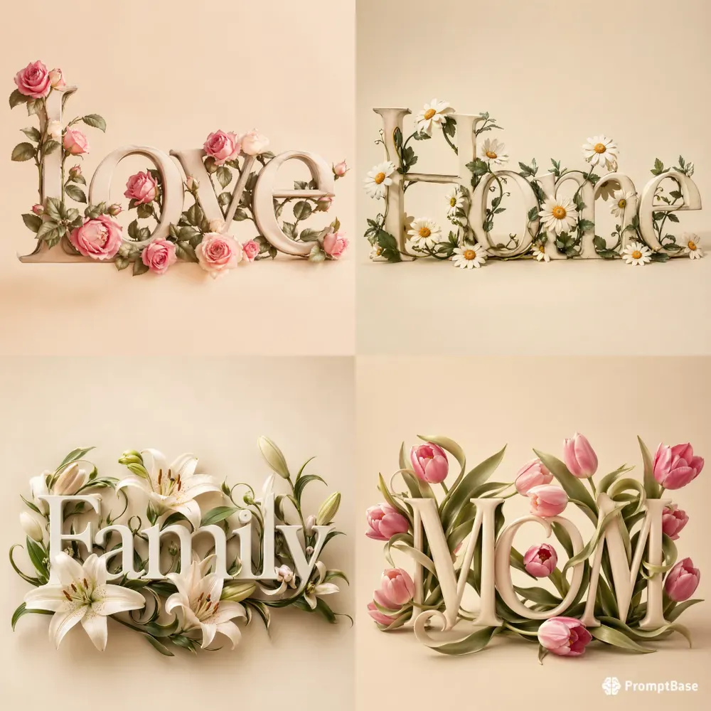 Nostalgic Floral Aesthetic Lettering