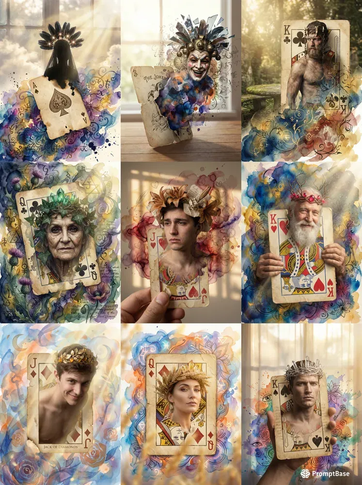 Surreal Playing Card Portrait Style