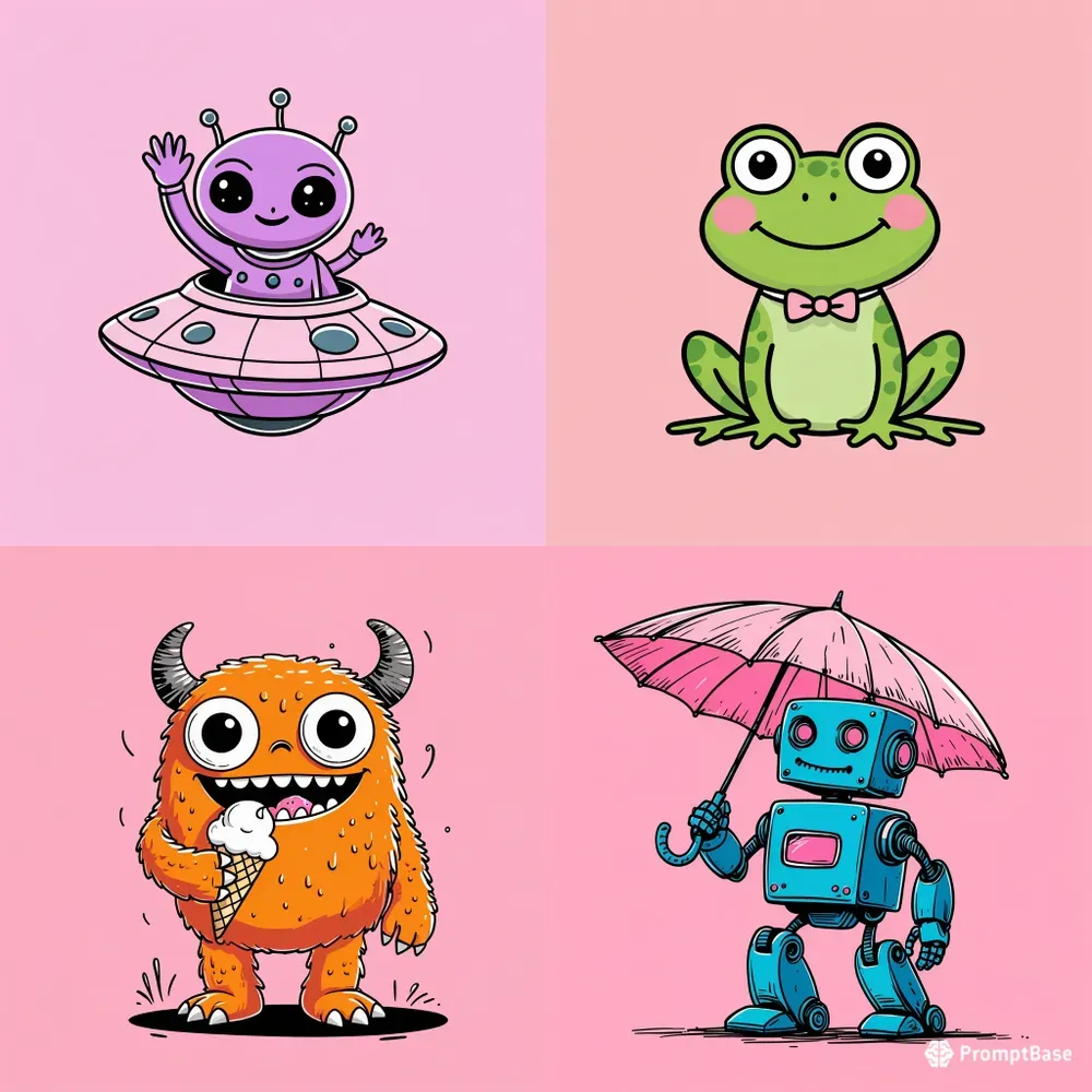 Vibrant Bold Storybook Doodle Assets