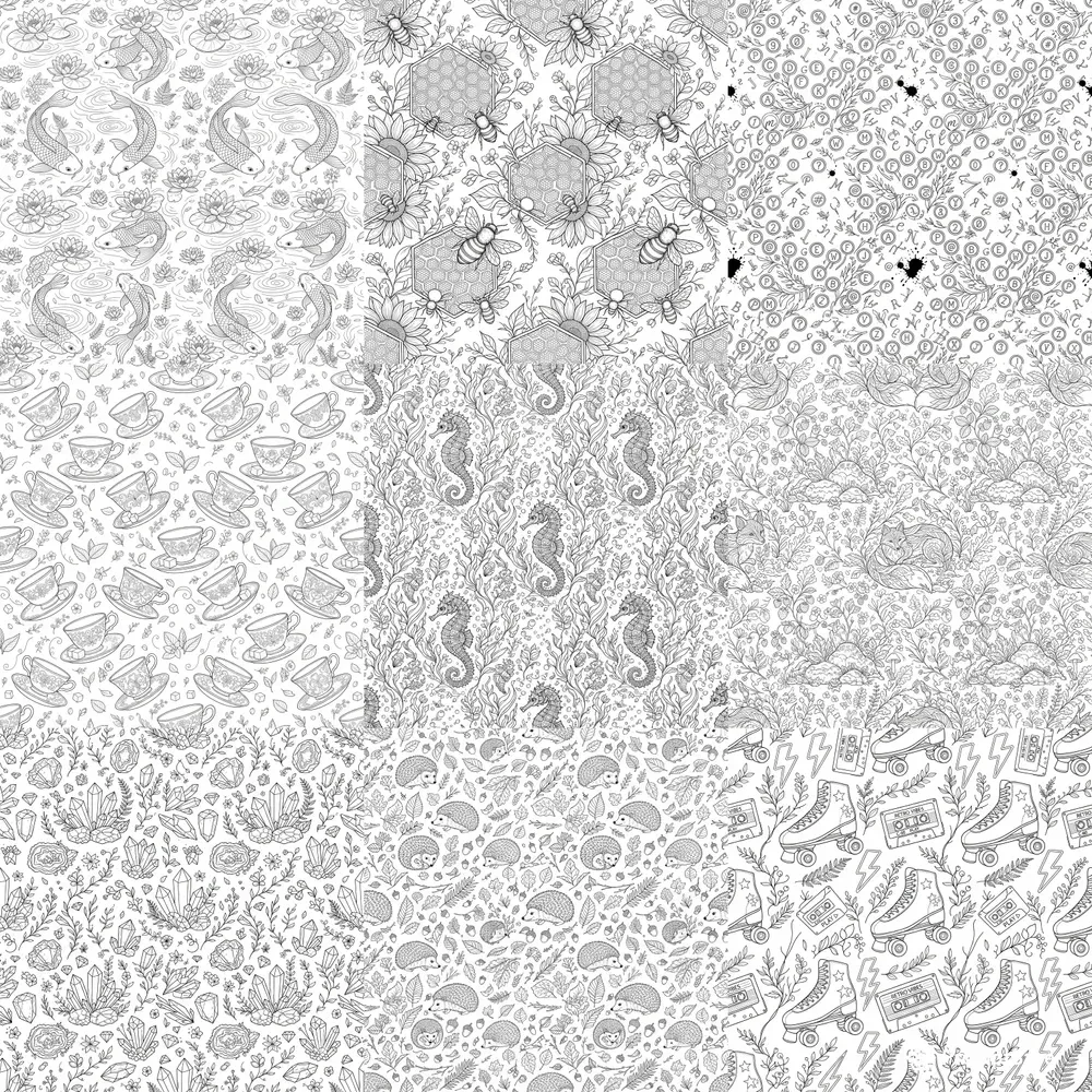 Seamless Pattern Coloring Books