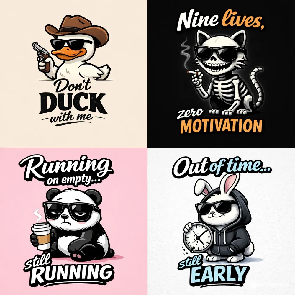 Minimalist Dark Humor Animals