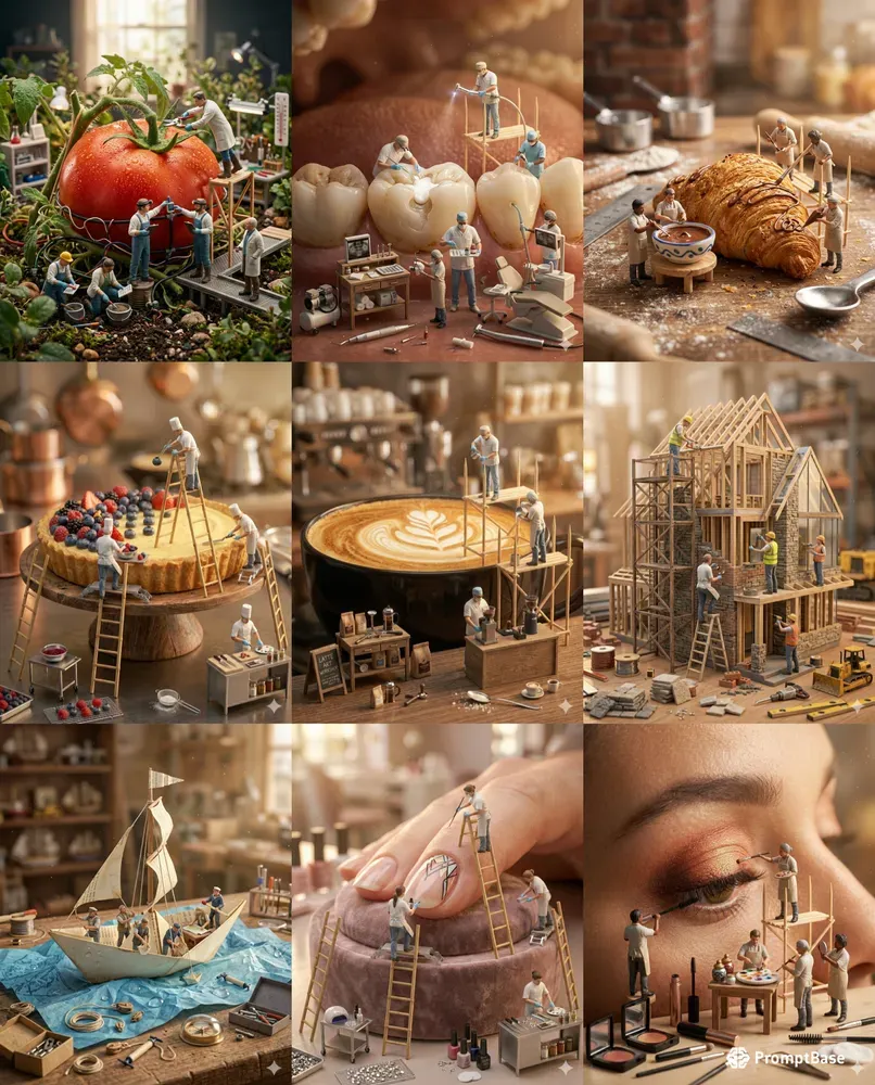 Tiny Macro World Dioramas Miniature Crews