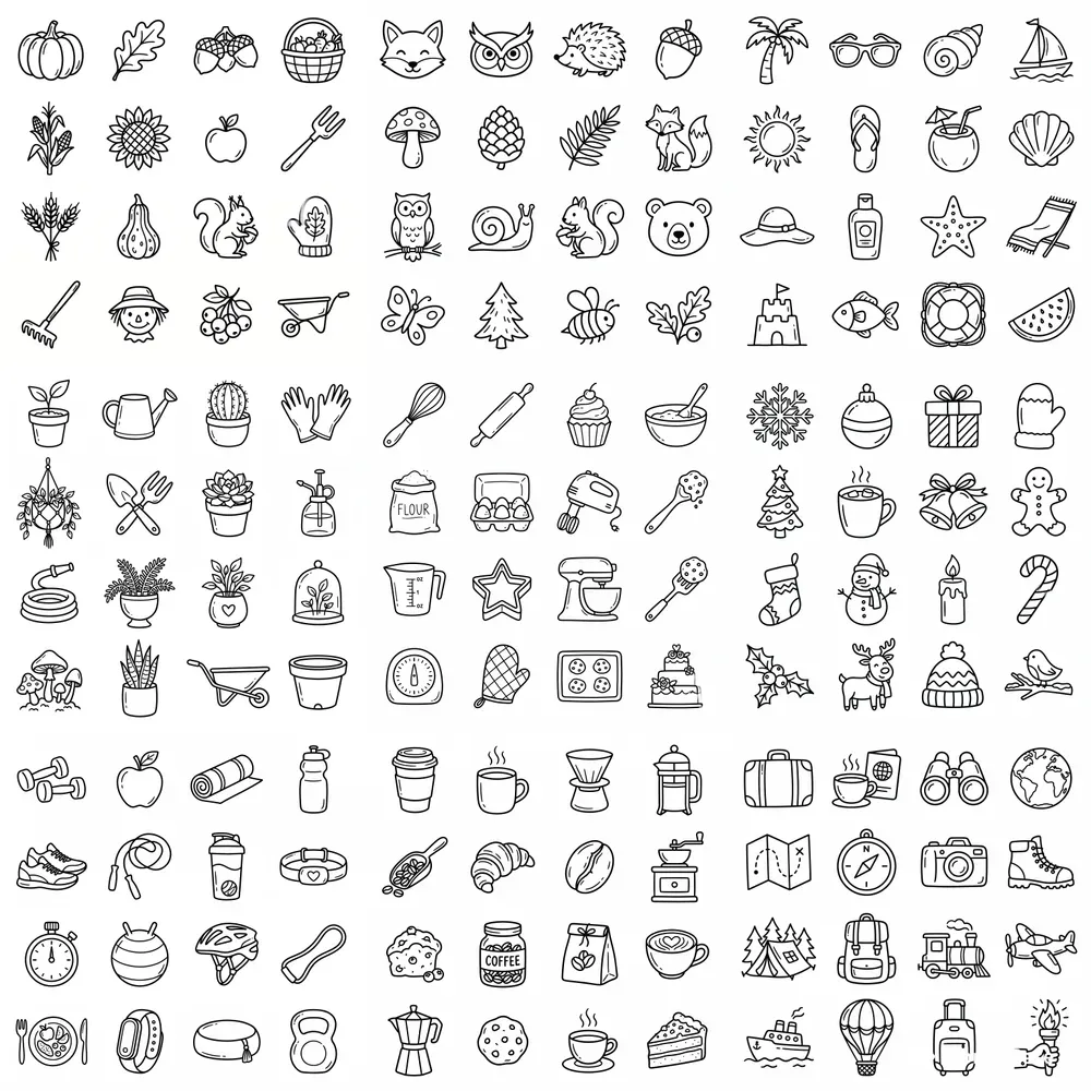 Whimsical Doodle Icon Set Generator
