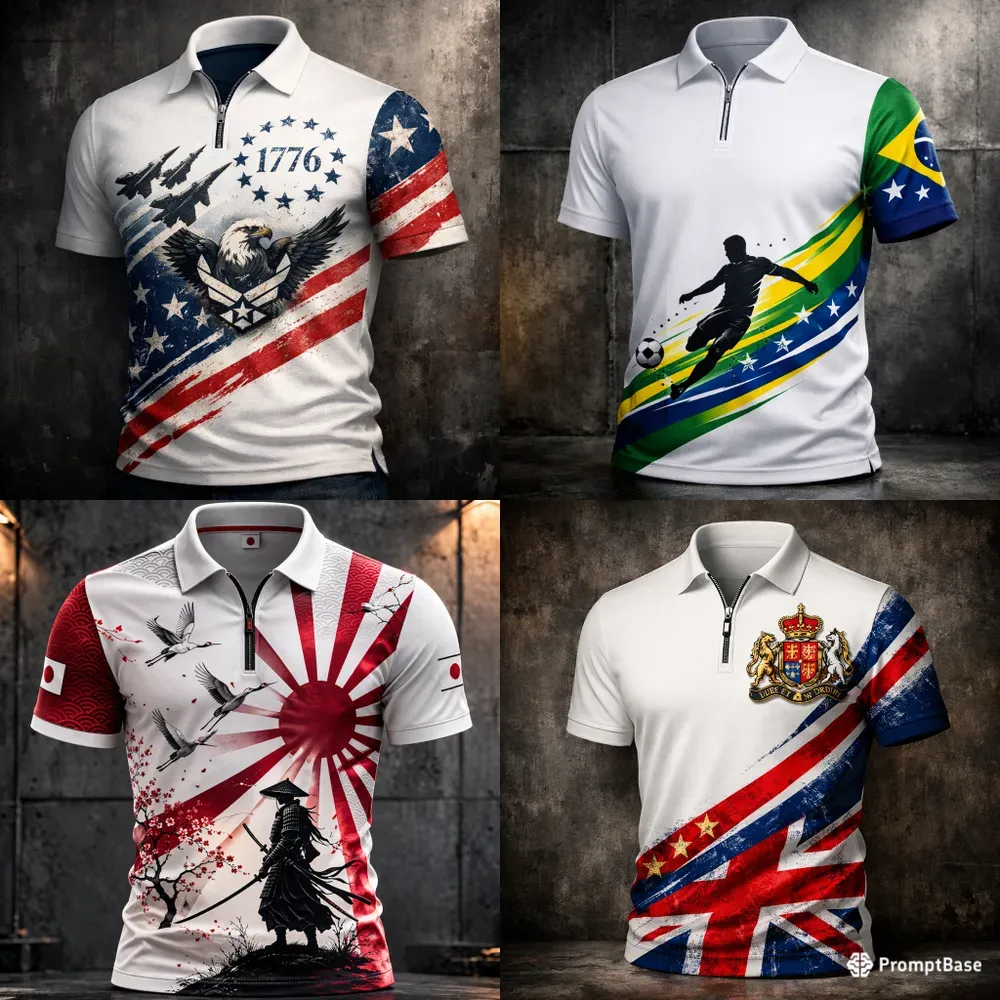 Patriotic Polo Shirt Mockup Generator