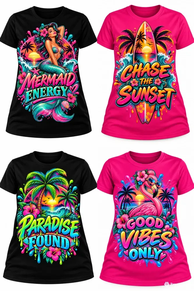 Neon Tropical Tshirt Generator