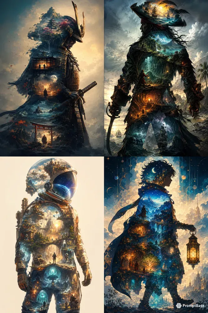 Cinematic Silhouette World Collages