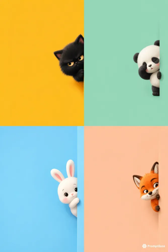 Cute Peekaboo Character Posters