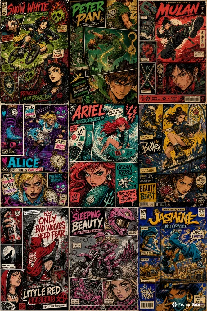 Pop Punk Fairytale Comic Posters