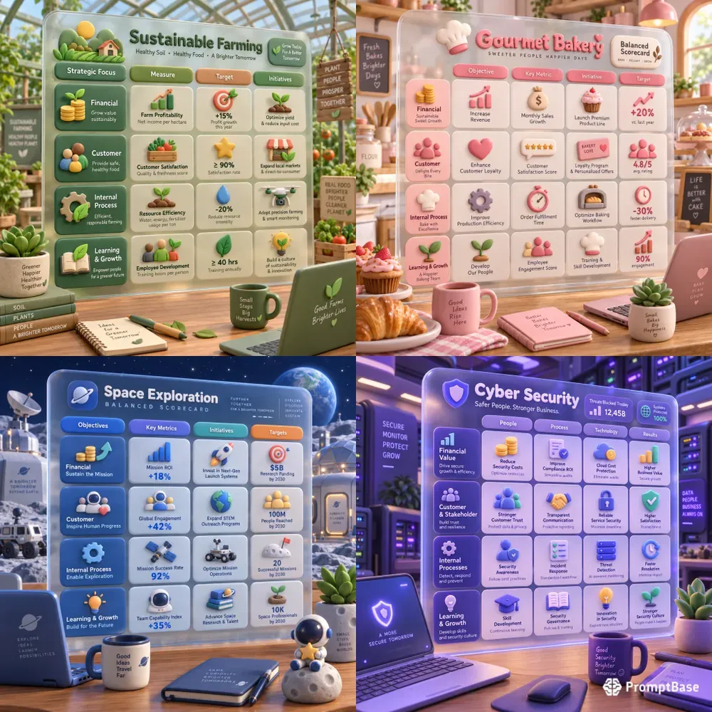 3D Business Infographic Dashboards
