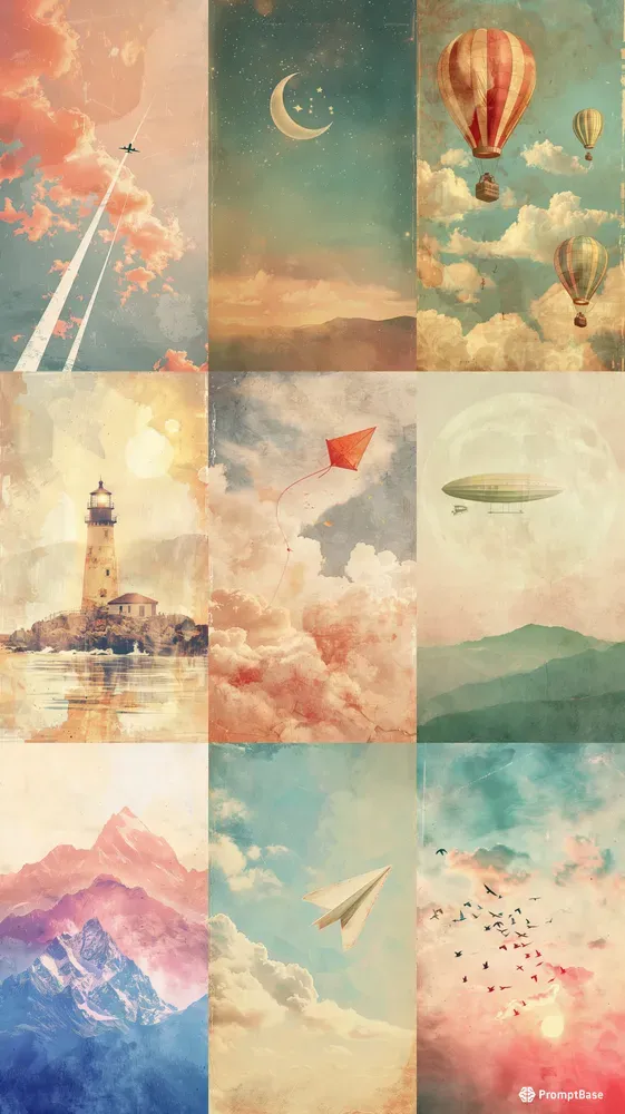 Vintage Sky Objects Wallpapers