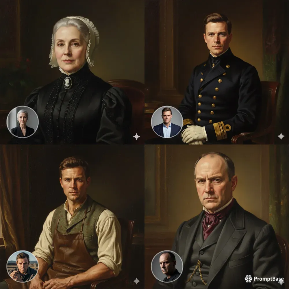 Authentic Victorian Oil Portraits Gen