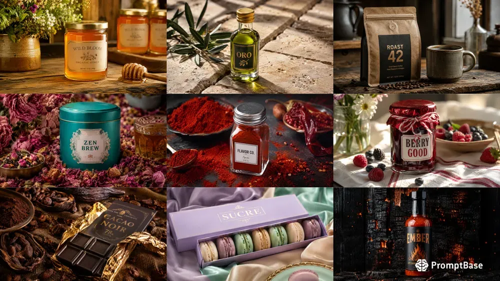 Artisanal Gourmet Packaged Food Photos