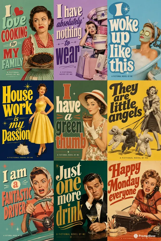 Sassy Retro Book Cover Posters