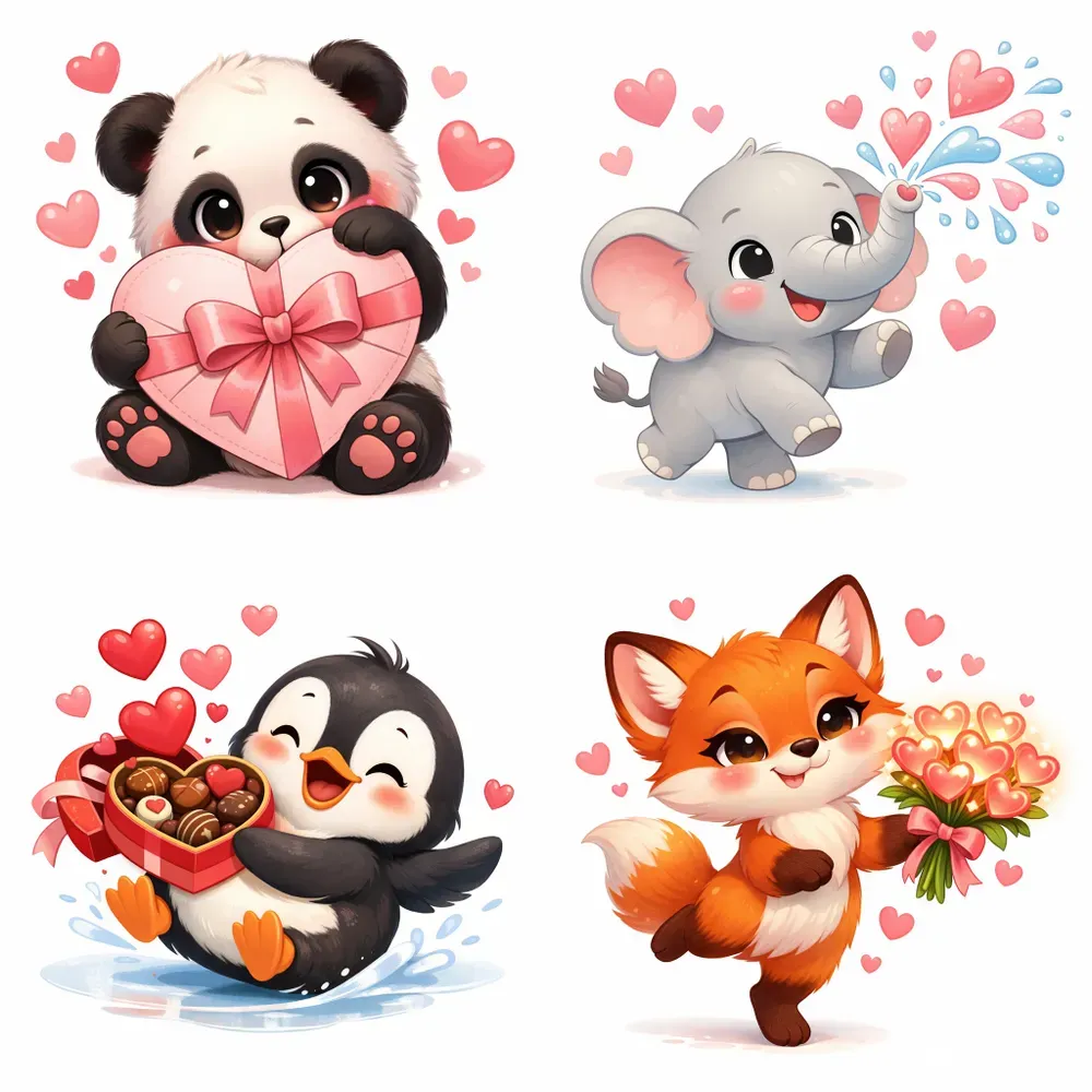 Adorable Valentines Day Animal Love