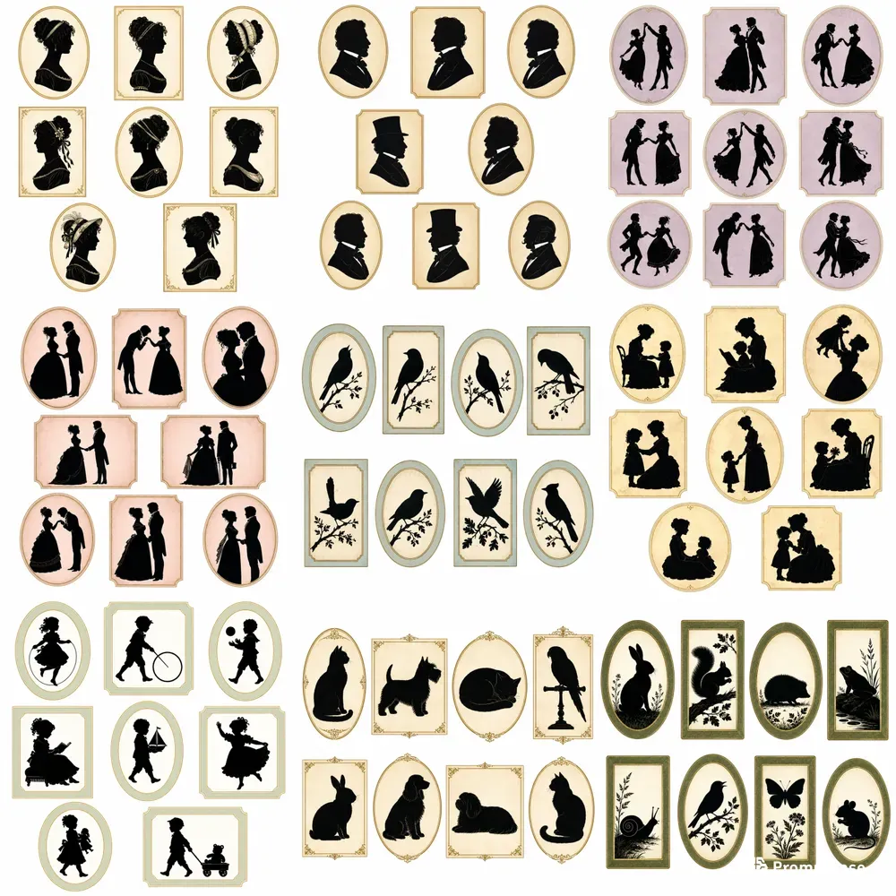 Victorian Silhouette Cameo Sheets