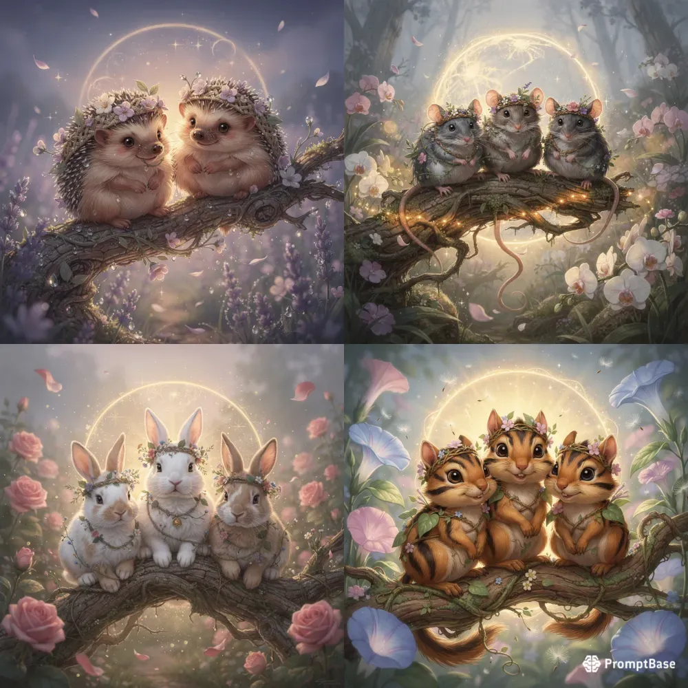 Ethereal Garden Animal Illustrations