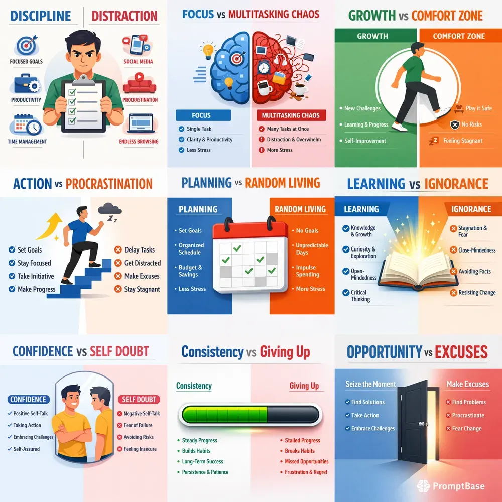Progress Vs Stagnation Mindset Guides