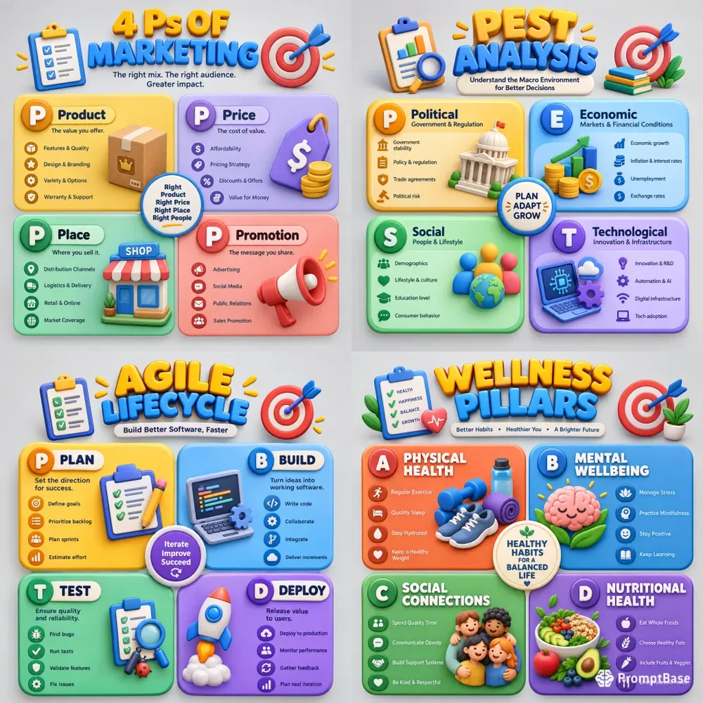 3D Infographic Educational Posters