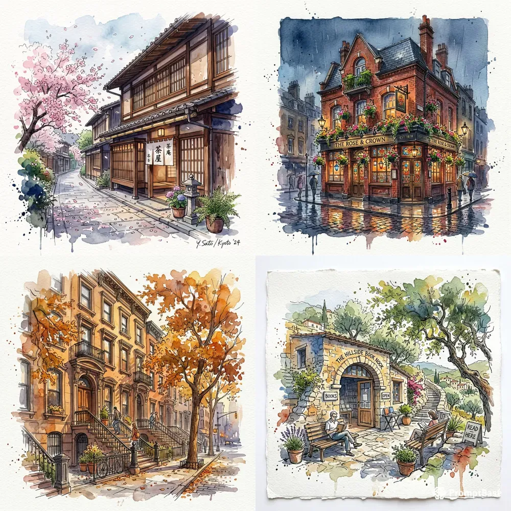Architectural Watercolor Sketches