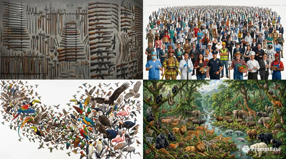 Dense Collection Array Collage Art