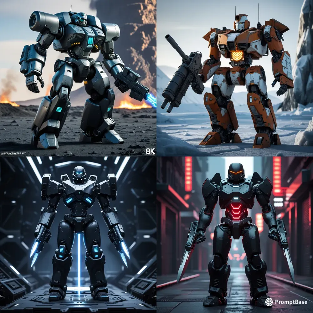 Scifi Mech Warrior Combat Units