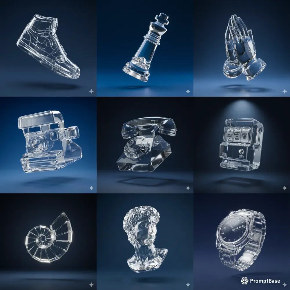 Clear Polished Glass Objects