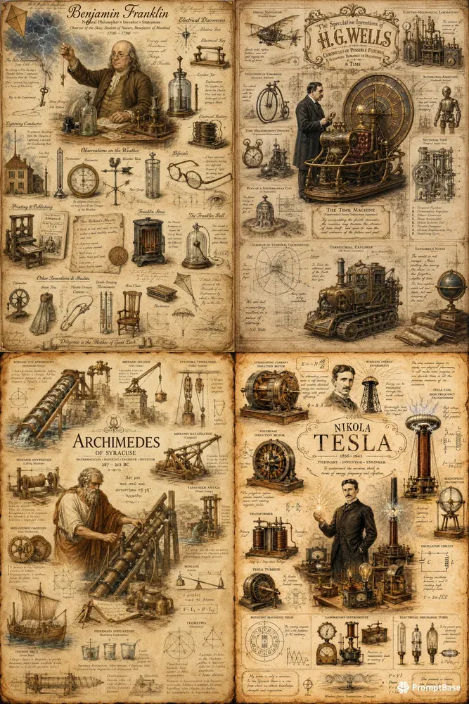 Vintage Inventor Sketch Sheets