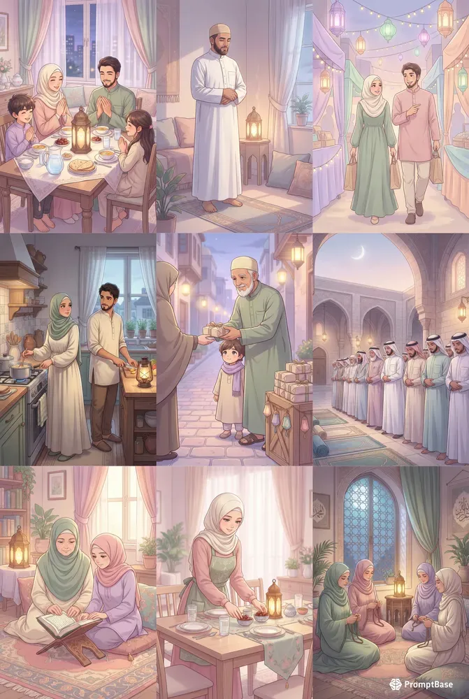 Muslim Families Daily Lives In Ramadan