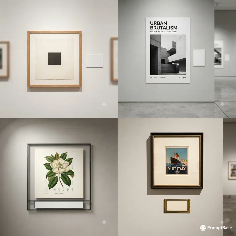 Museum Label Poster Mockup Systems