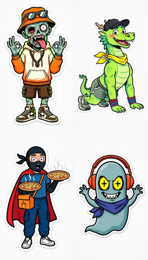 Diecut Mascot Sticker Packs
