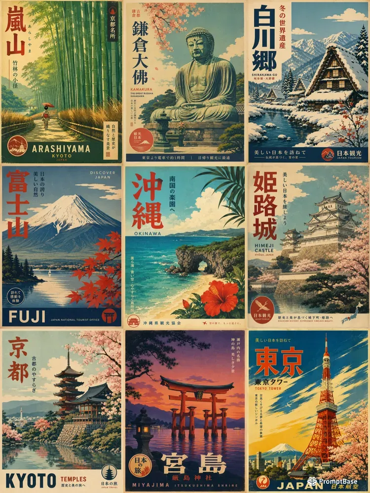 Retro Japanese Travel Posters
