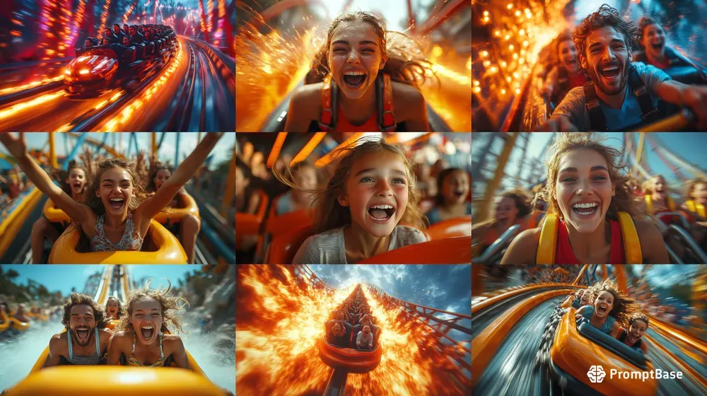 Extreme Thrill Ride Screaming Passengers