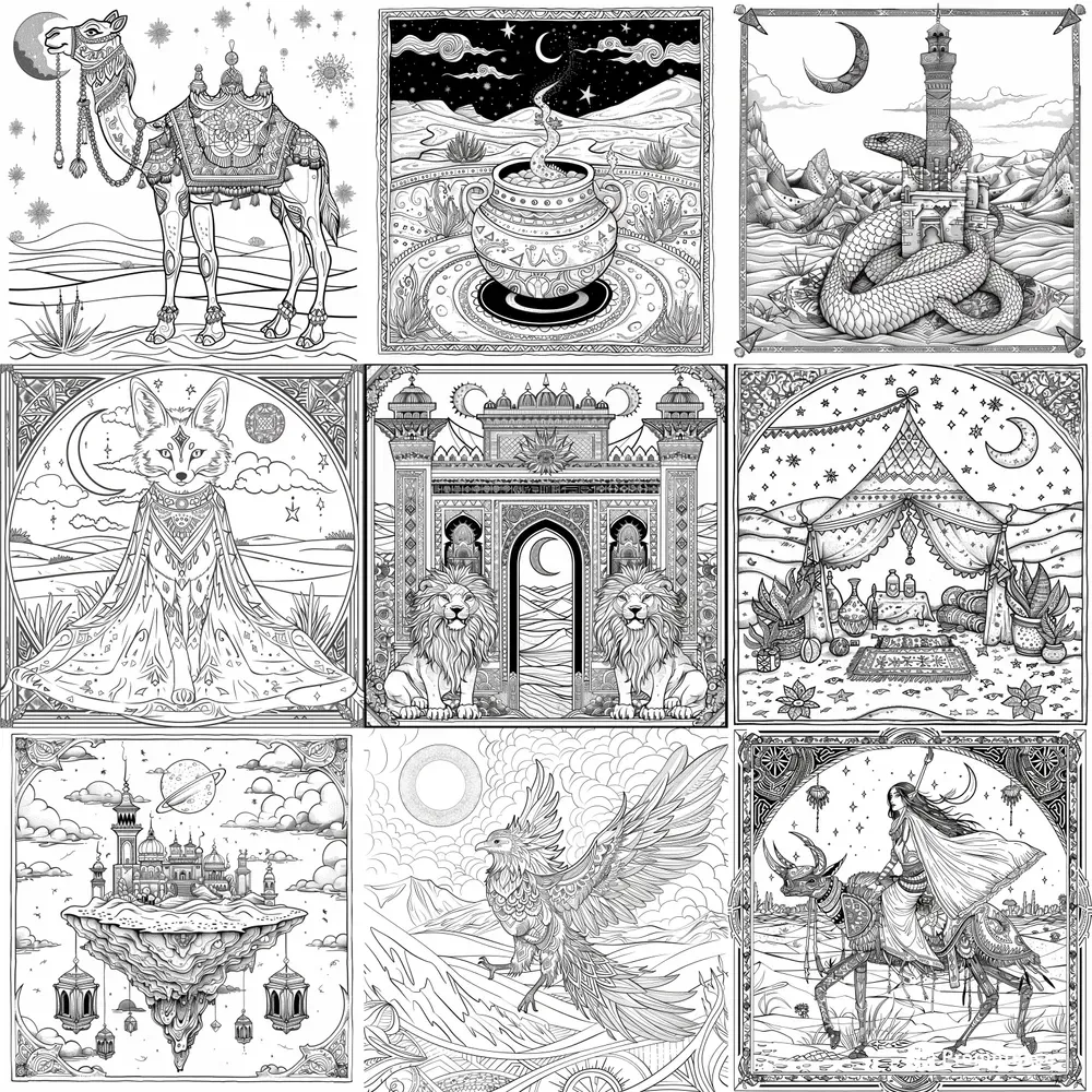 Mystical Desert Spirits Coloring Books