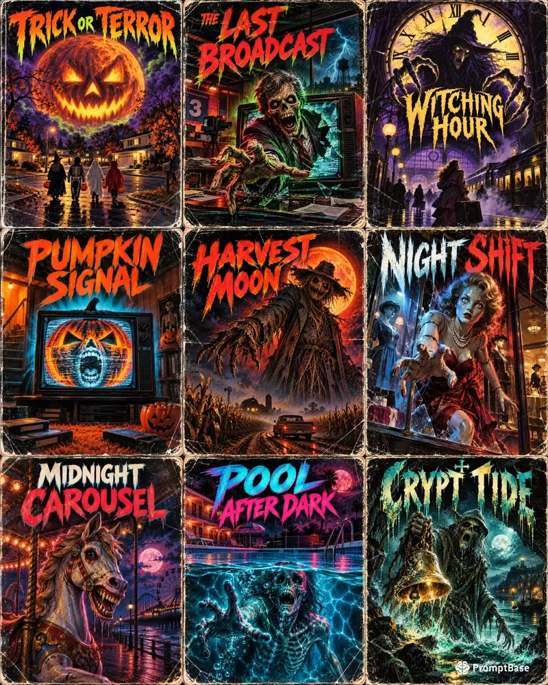 80s Halloween Retro VHS Horror Rentals