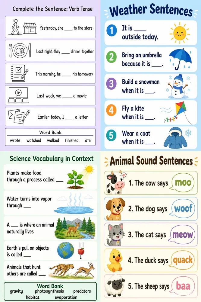 Fill In The Blank Worksheet Generator