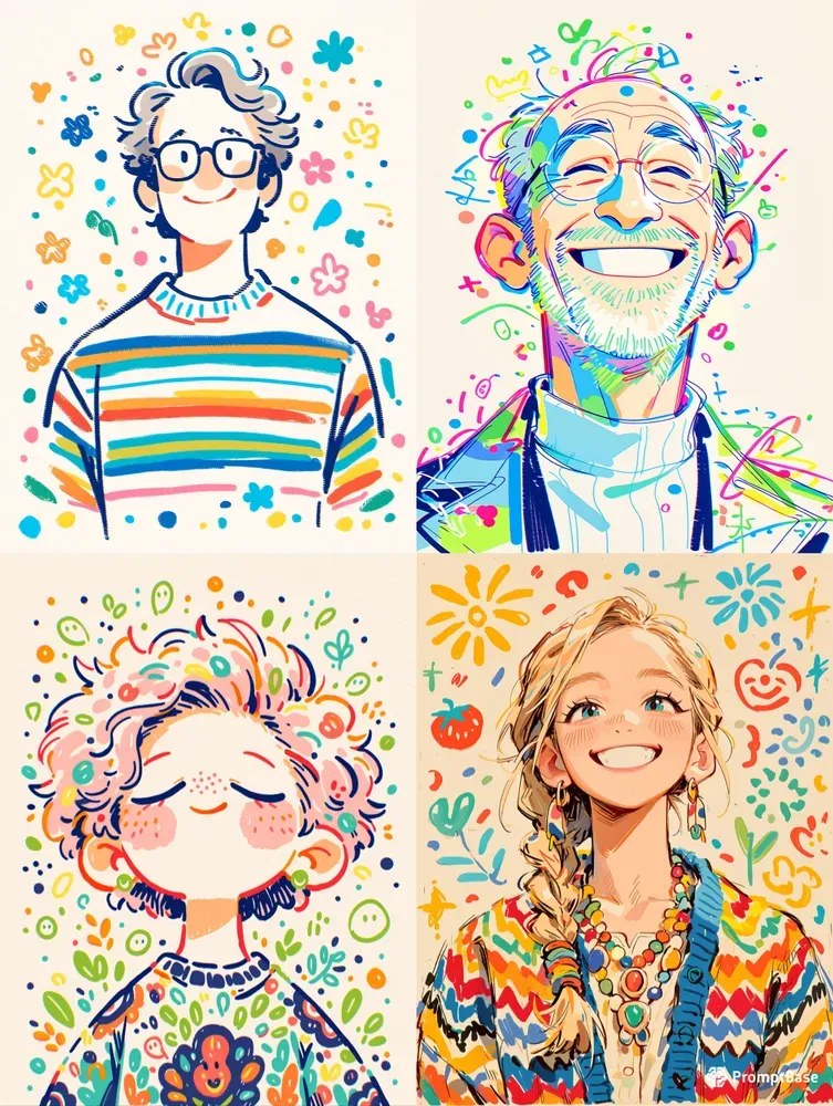 Colorful Doodle Portrait Generator