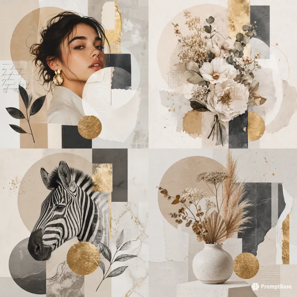 Minimal Abstract Collage Art