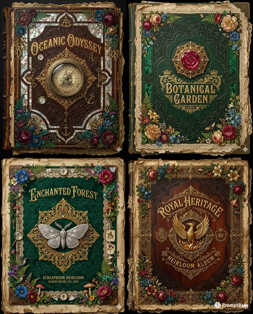 Victorian Memory Album Cover Designs