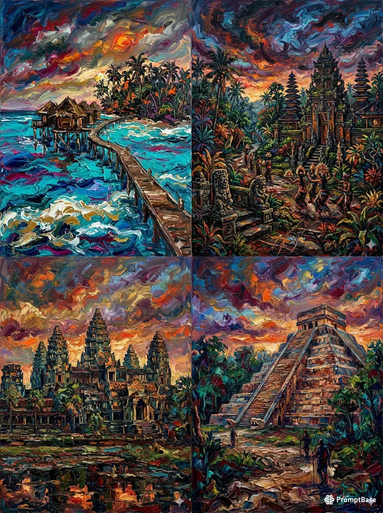 Impasto Dreamscape Travel Posters