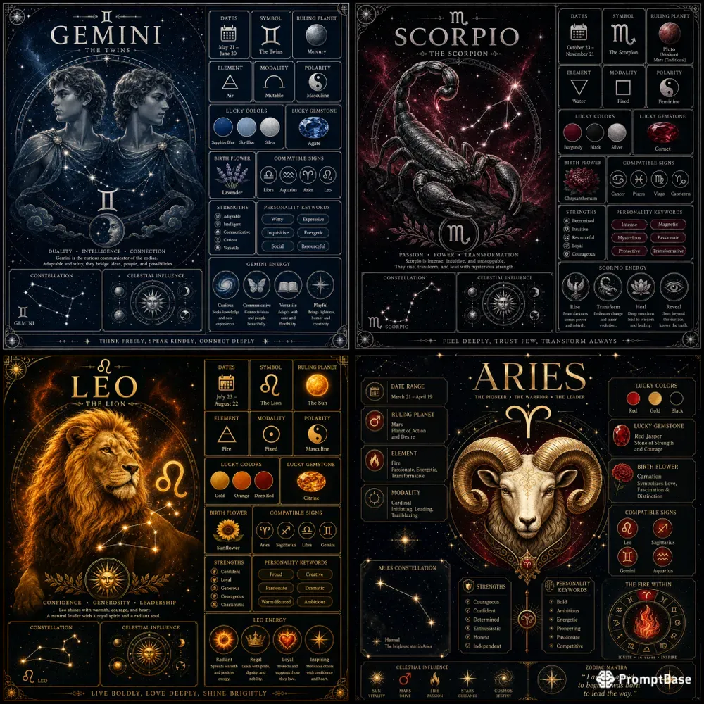Zodiac Sign Infographics