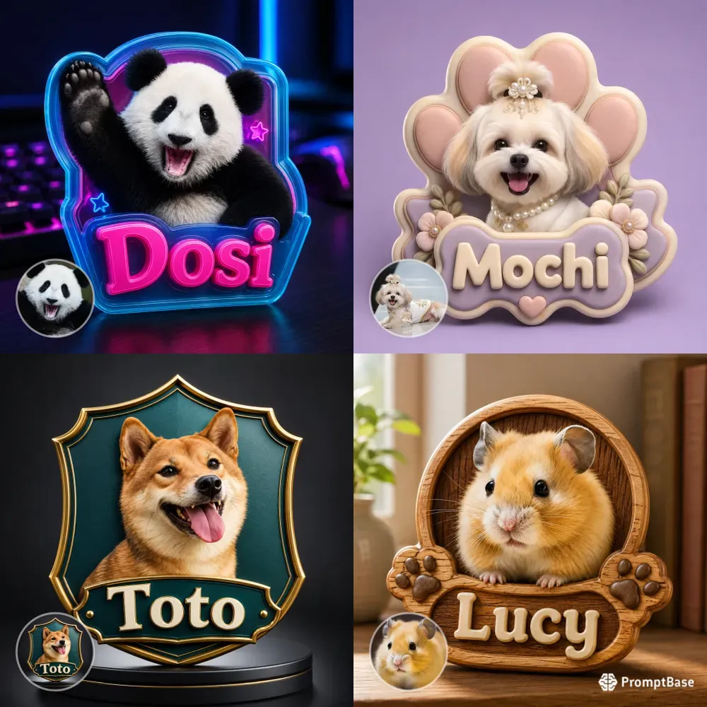 Pet Photos To 3D Name Badges