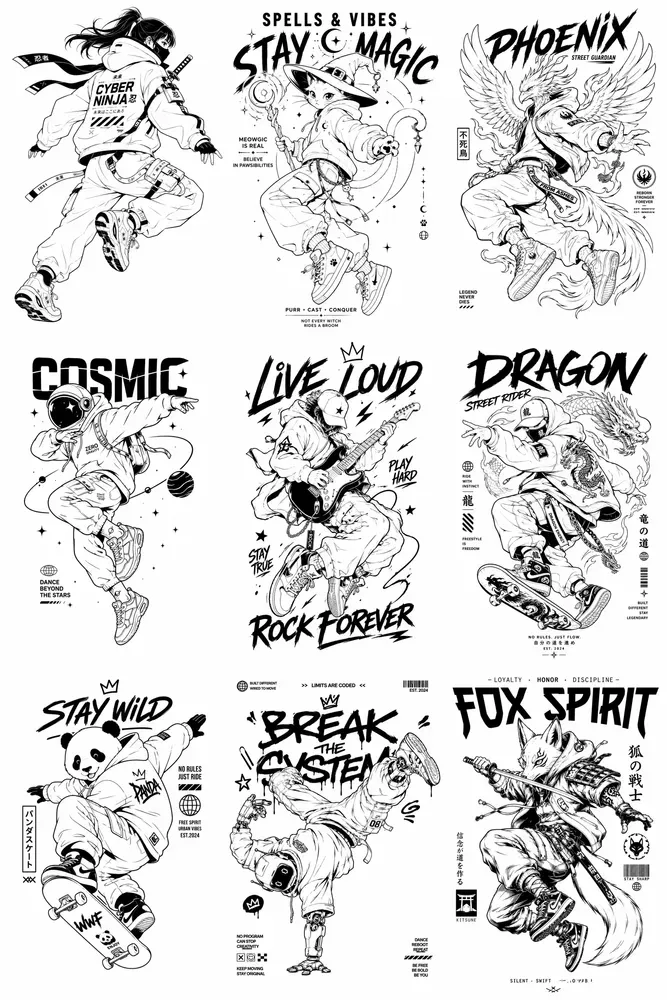 Urban Back Print Character Collections