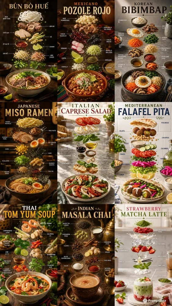 Exploded Recipe Infographic Posters
