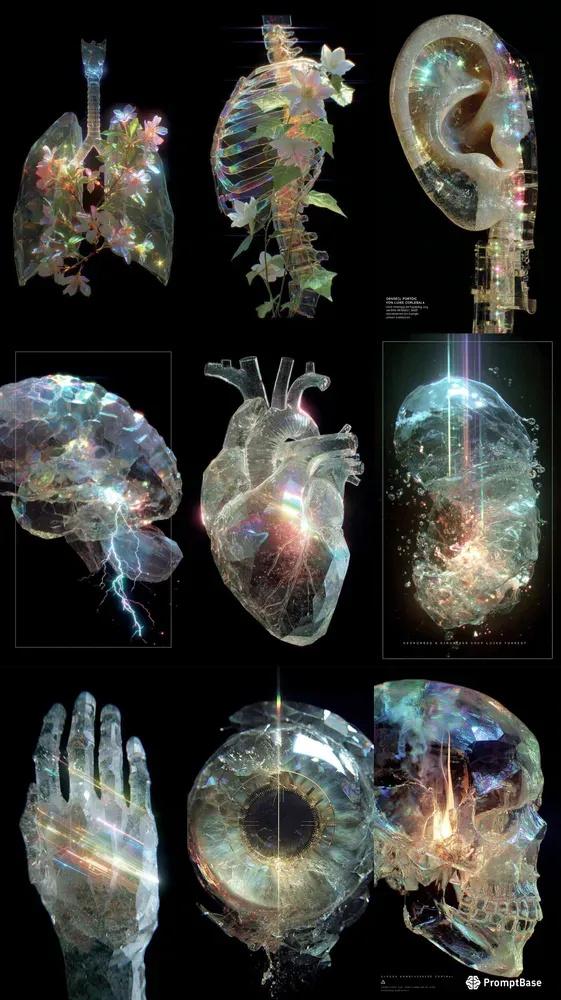 Crystalline Holographic Anatomy Art