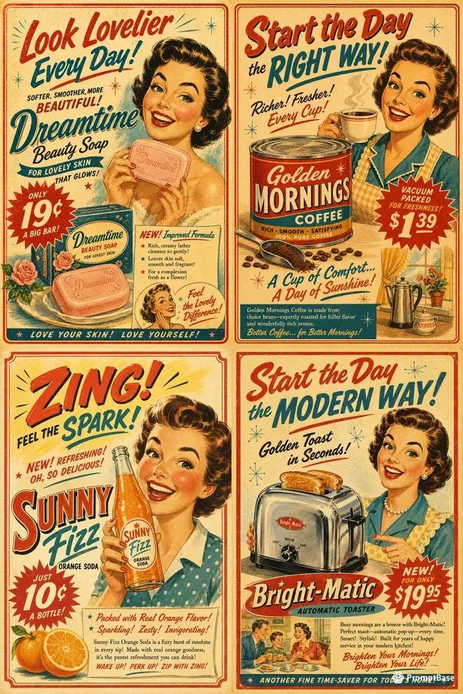 Vintage 1950s Advertising Poster Generator