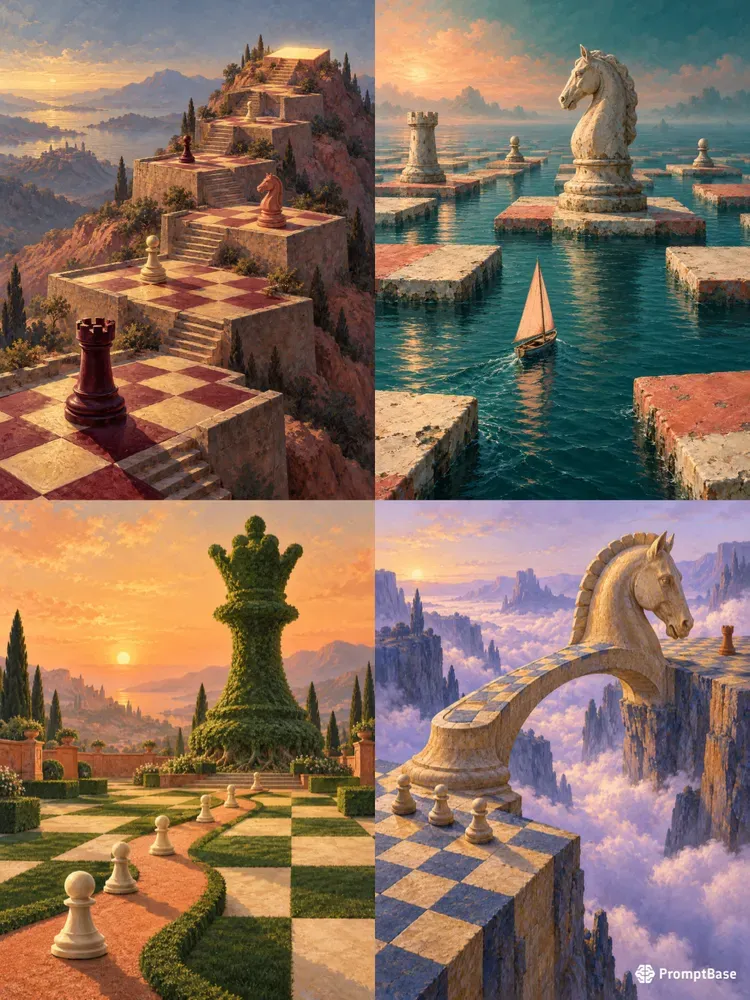 Surreal Chess Dreamscape Art Prints