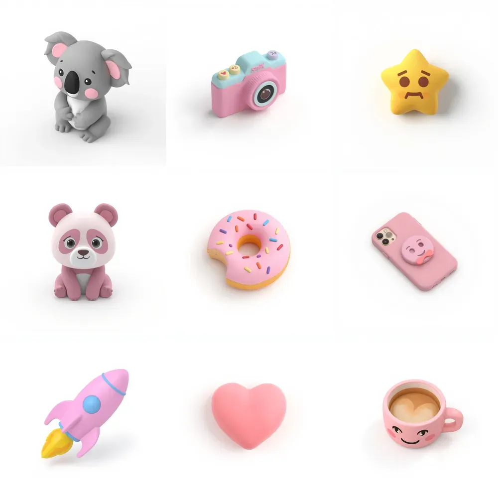 Polymer Clay 3D Icon Studio iOS Emojis