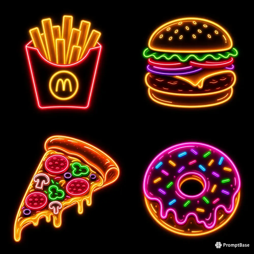 Neon Junk Food Icon Pack Generator
