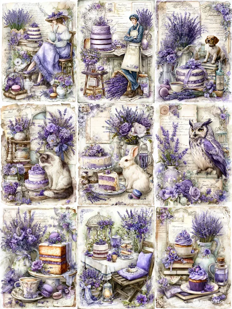 Summer Lavender Cake Junk Journals