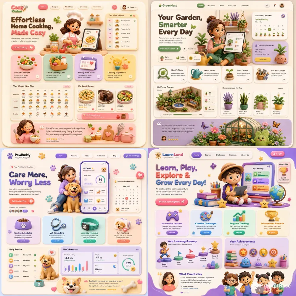 Playful 3D Landing Page Studios